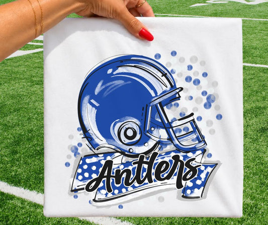 Antlers - Royal Blue (Polka Dot Scrimmage Mascot) - DTF