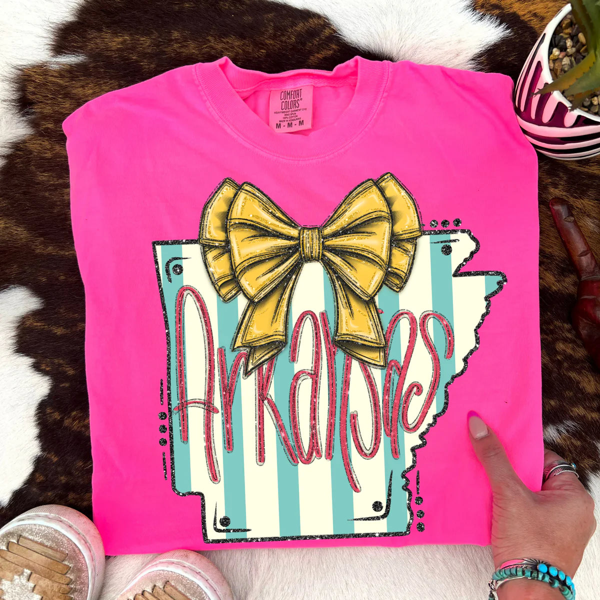 Arkansas (Glitter Bow & Stripes States) - DTF