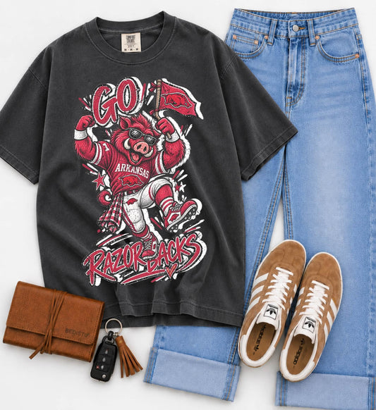 Arkansas (Vintage Distressed Go Mascots) - DTF