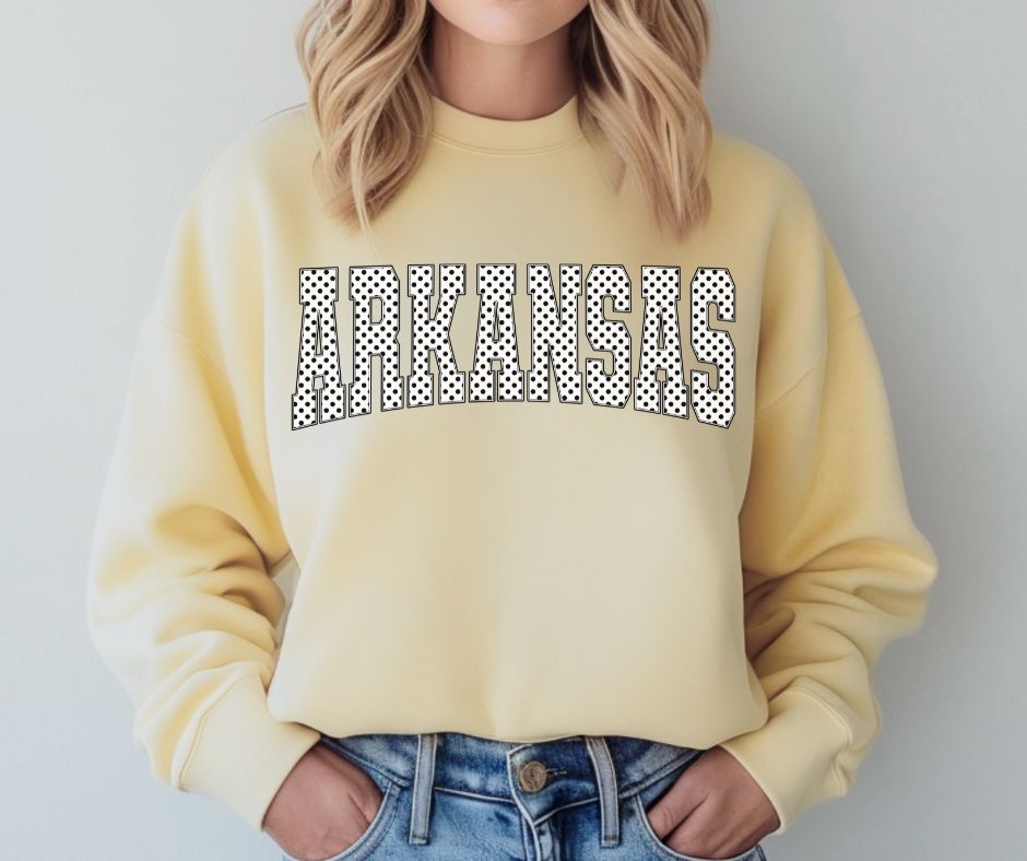 Arkansas (Blk/White Polka Dot States) - DTF