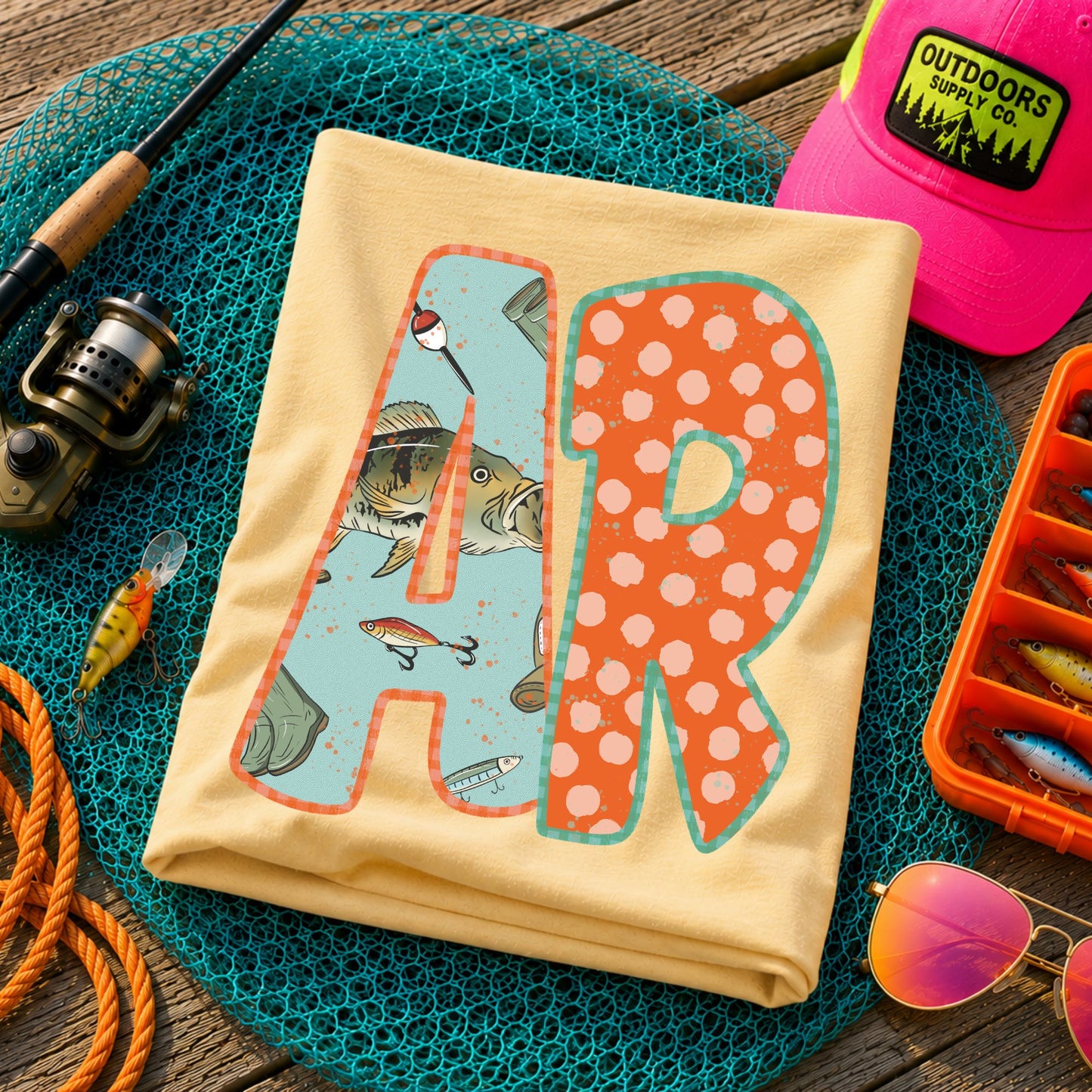 AR (Bass Fishing Polka Dots State Abbreviations) - DTF
