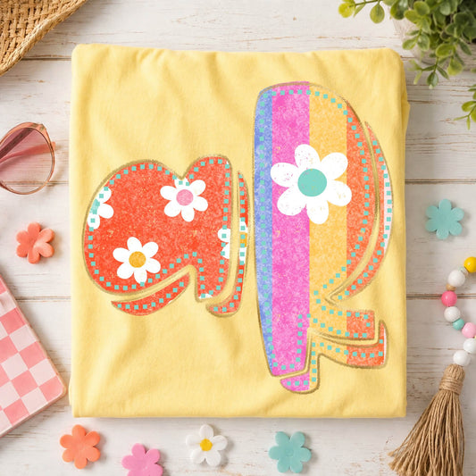 Arkansas (Flower Power Distressed Doodle State) - DTF