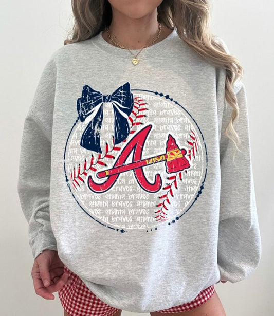 Braves (Baseball Bow Typography) - DTF