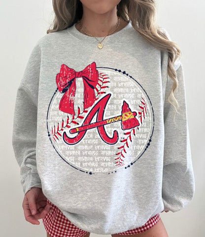 Braves (Baseball Bow Typography) - DTF