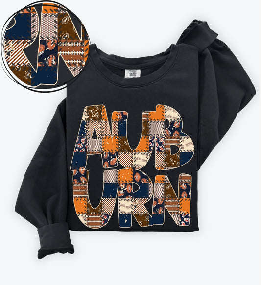 Auburn (Quilted Patchwork Football Teams) - DTF