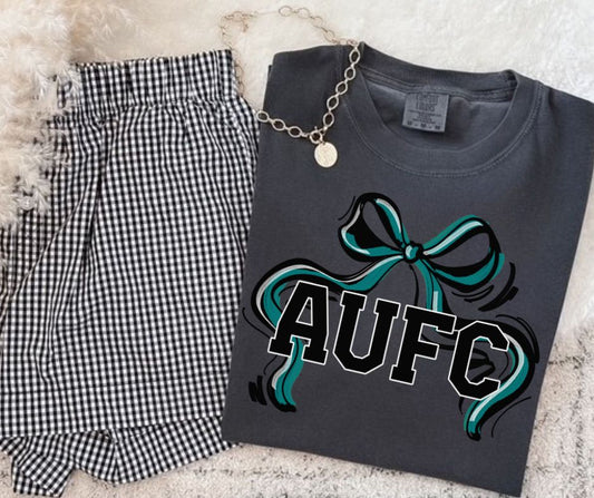 AUFC - Teal/Black (Ribbon Sports Bow School Spirit) - DTF