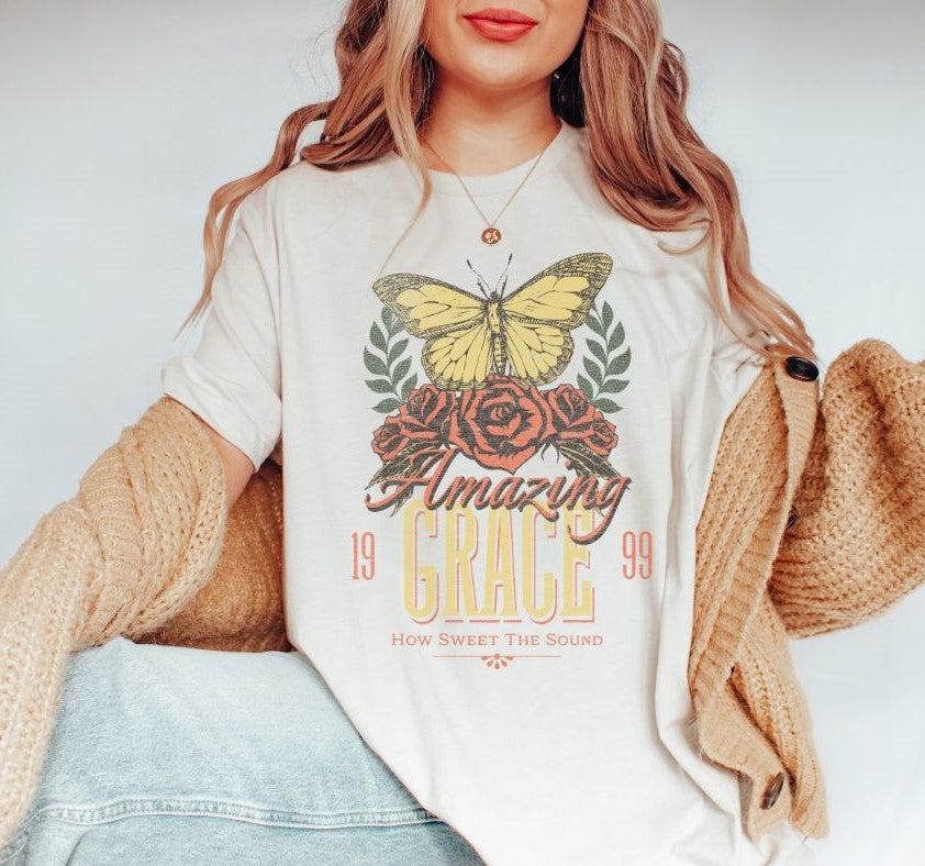 Amazing Grace (gold distressed) - DTF
