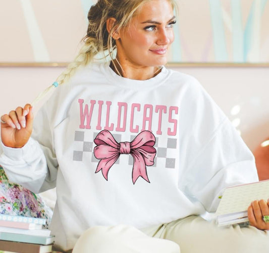 Wildcats (Checkered Bow - coquette)  - DTF
