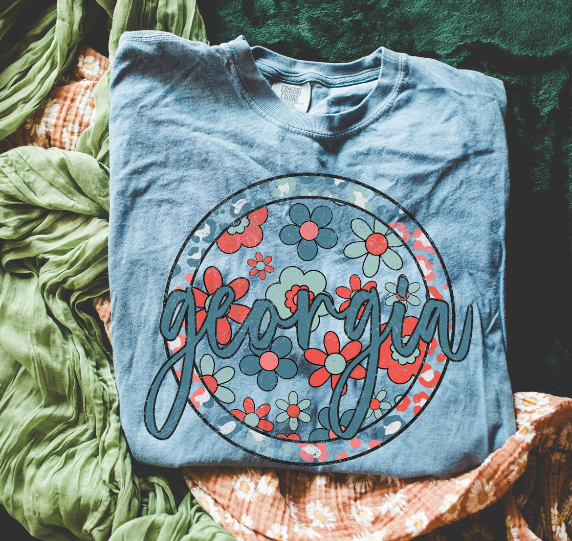 Georgia (Patriotic Boho Floral State - transparent and non-transparent) - DTF