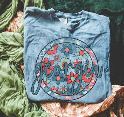 Georgia (Patriotic Boho Floral State - transparent and non-transparent) - DTF