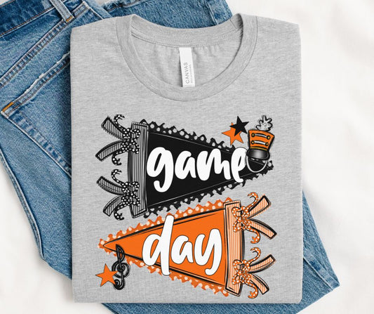 Game Day Sports Pennant  - Band (Prepster Black/Orange) - DTF