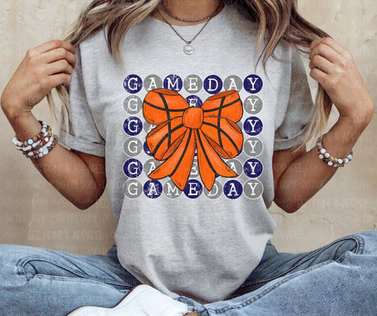 Game Day Typewriter (Basketball - Navy/Gray) - DTF