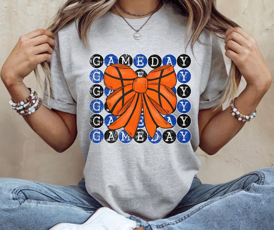 Game Day Typewriter (Basketball - Royal Blue/Black) - DTF