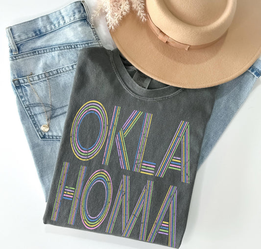 Oklahoma (retro lines distressed) - DTF