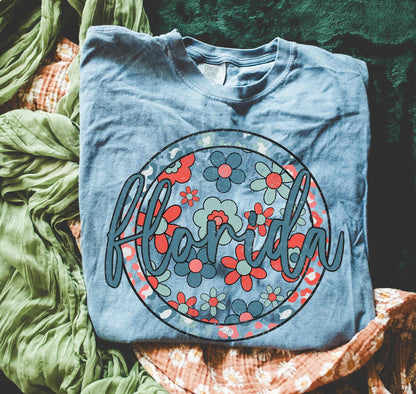 Florida (Patriotic Boho Floral State - transparent and non-transparent) - DTF