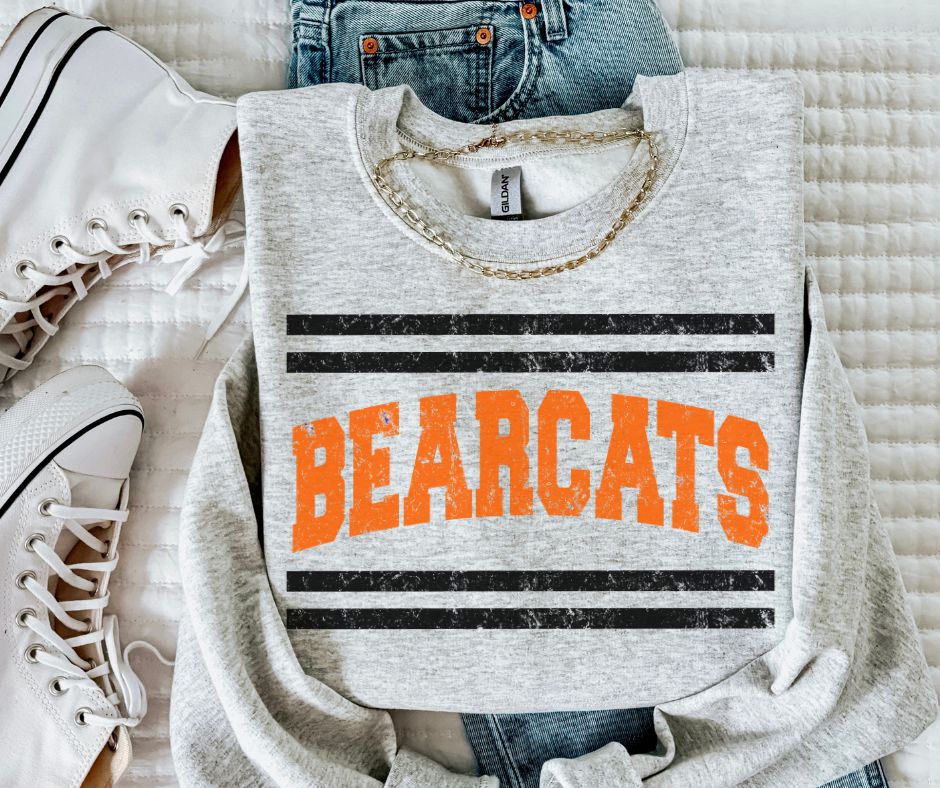 Bearcats - Orange/Black (Mascot Distressed Lines) - DTF