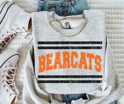 Bearcats - Orange/Black (Mascot Distressed Lines) - DTF