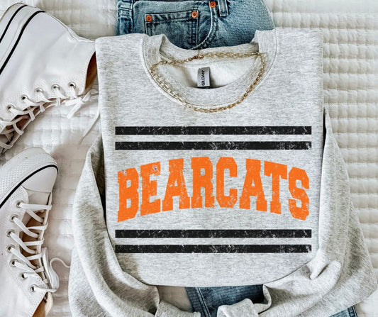 Bearcats - Orange/Black (Mascot Distressed Lines) - DTF