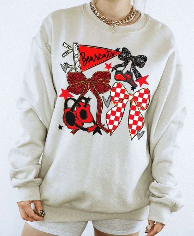 Bearcats - Red/Black (Wrestling Bows Collection)  - DTF