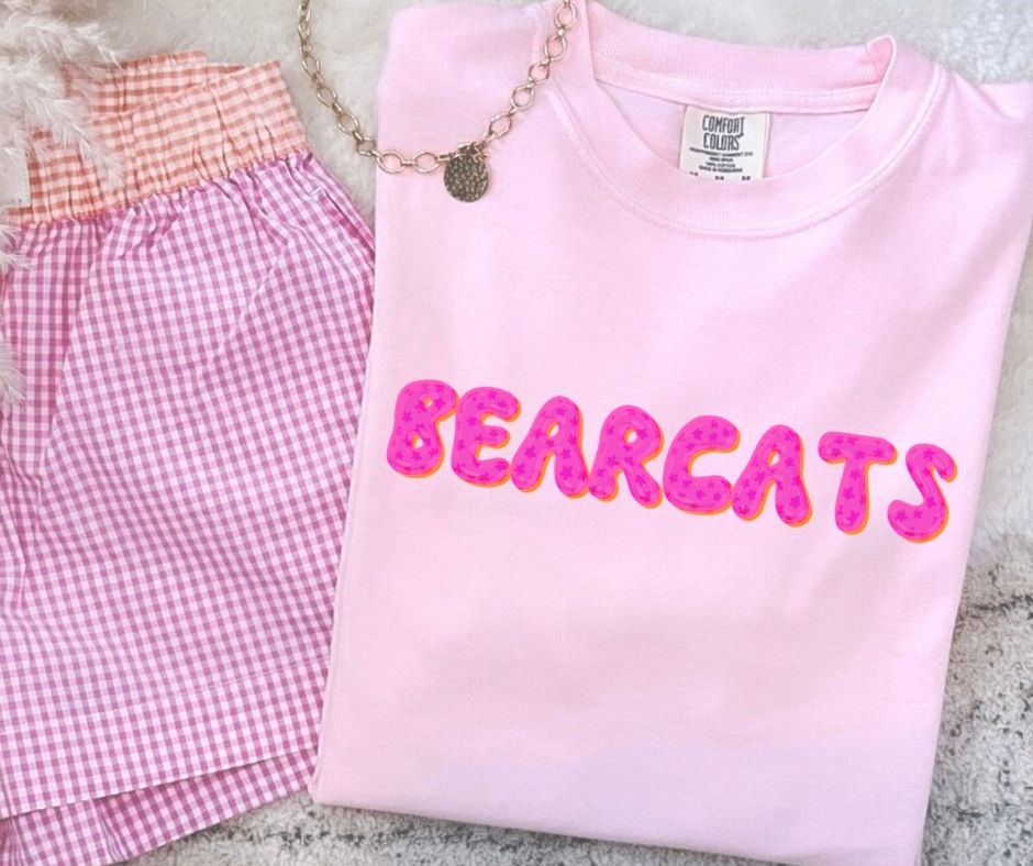 Bearcats (Pink Bubble Stars Mascot) - DTF