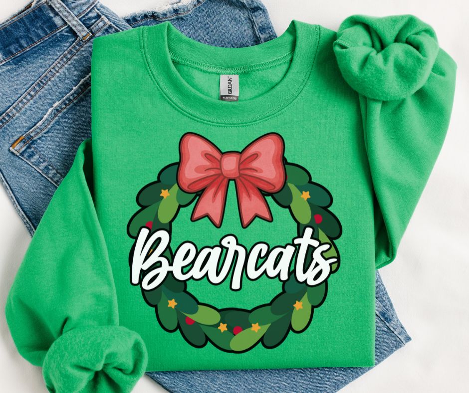 Bearcats (Christmas Wreath Mascot) - DTF