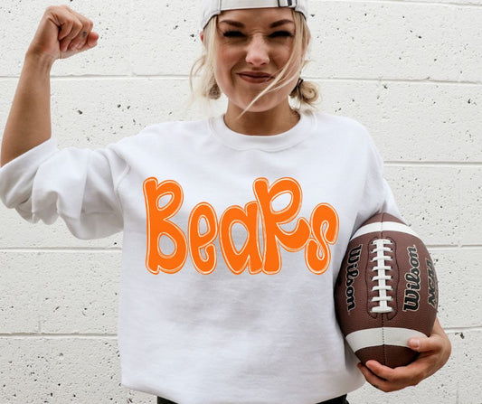Bears - Orange (Funky Doodle Colored Mascot) - DTF