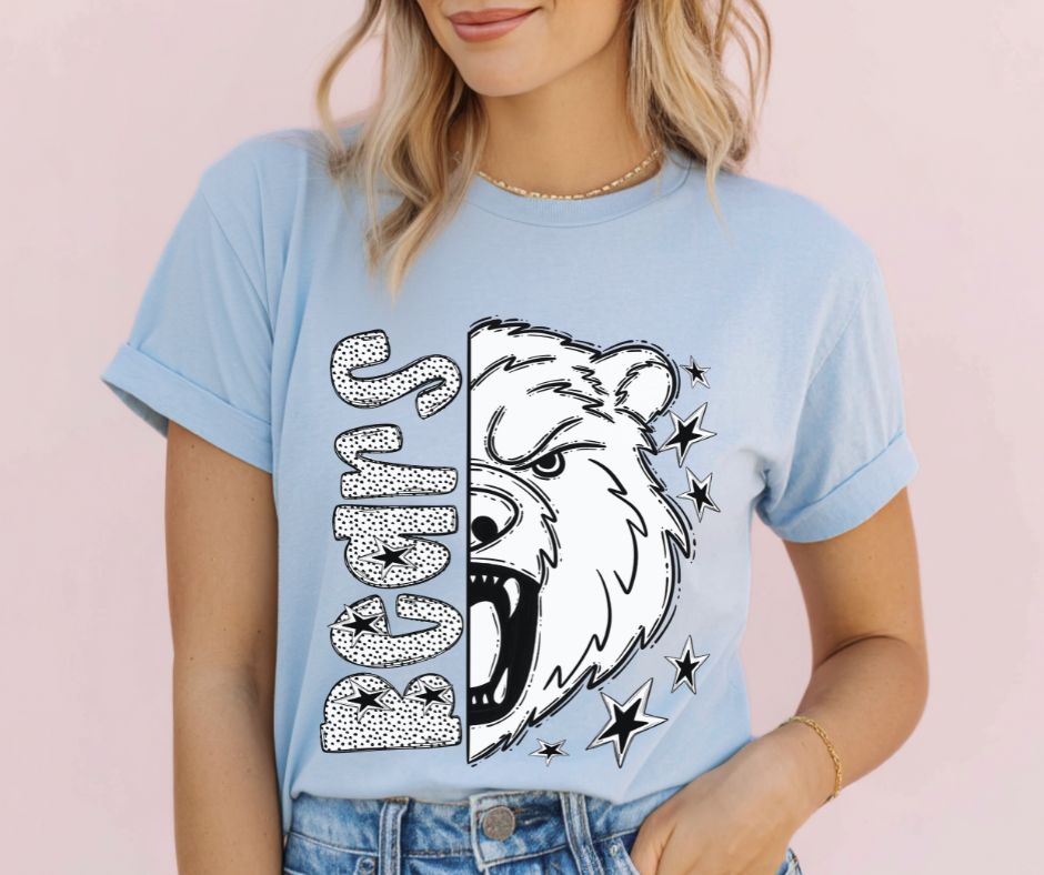 Bears (Black/White Dotties Mascot) - DTF