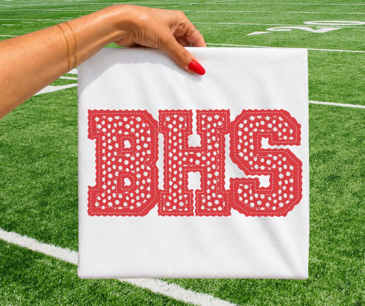 BHS - Red dot (Letterman Stitch School Letters) - DTF