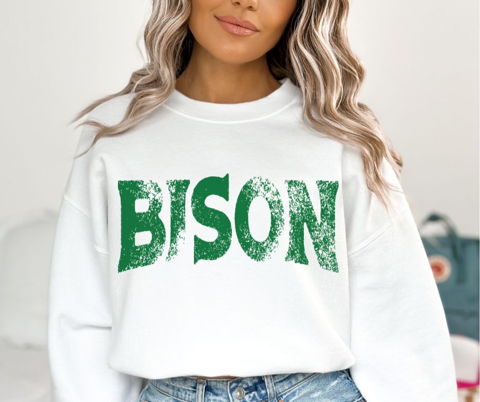 Bison - Kelly Green (single color grunge) - DTF