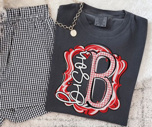 Bison - Red Gingham (Traditional Mascot) - DTF