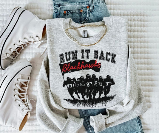 Blackhawks - Red/Black (Run It Back Football Mascots) - DTF
