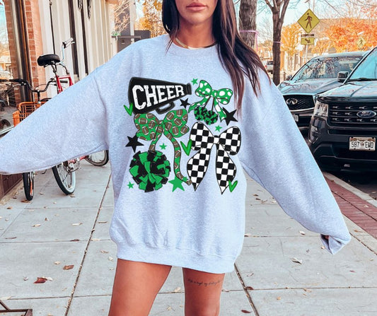Cheer Bow Collection (black/kelly green) - DTF