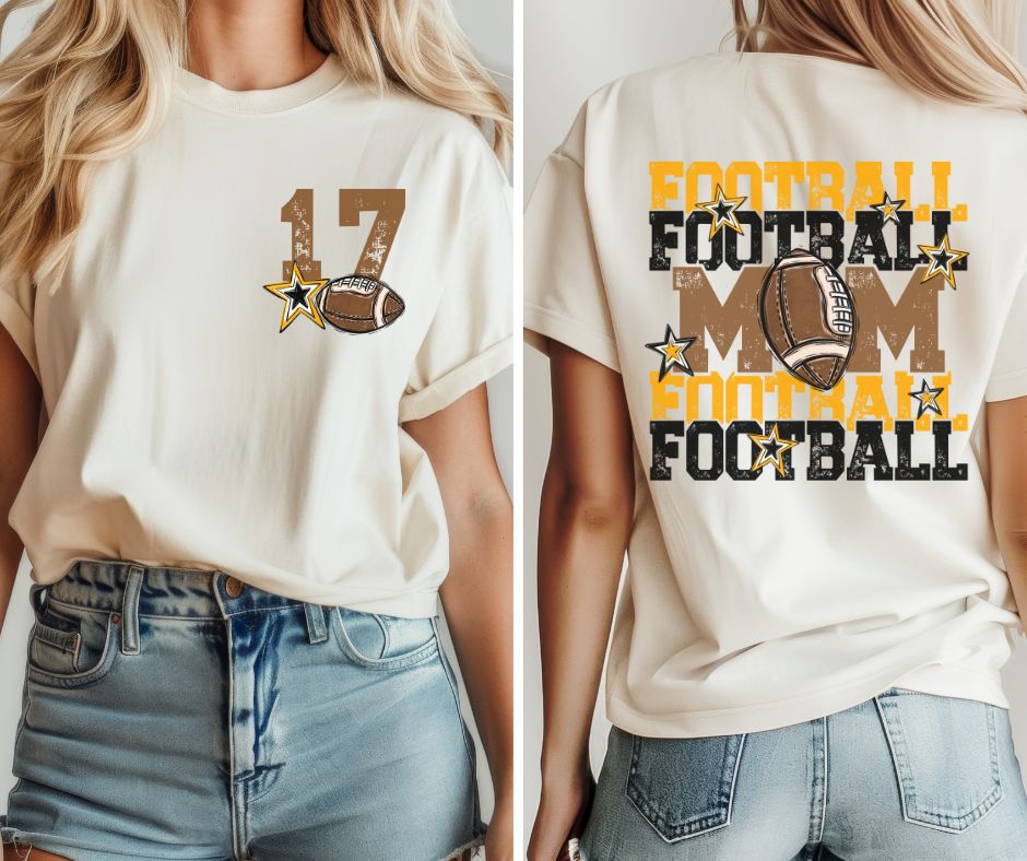 CUSTOM Football Mom with Number (2-in-1 front/back) - DTF