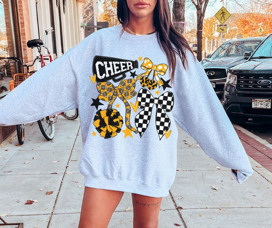Cheer Bow Collection (black/yellow gold) - DTF