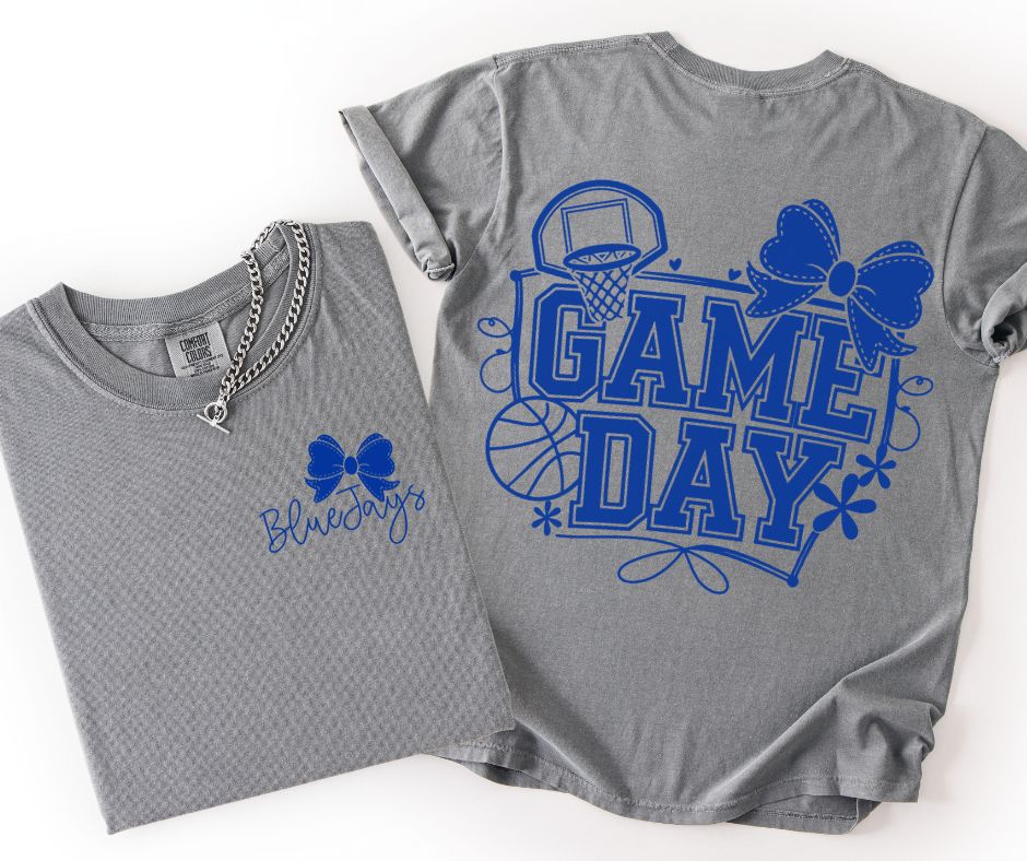 Blue Jays - Royal Blue (Basketball Game Day Mascots 2-in-1 front/back) - DTF