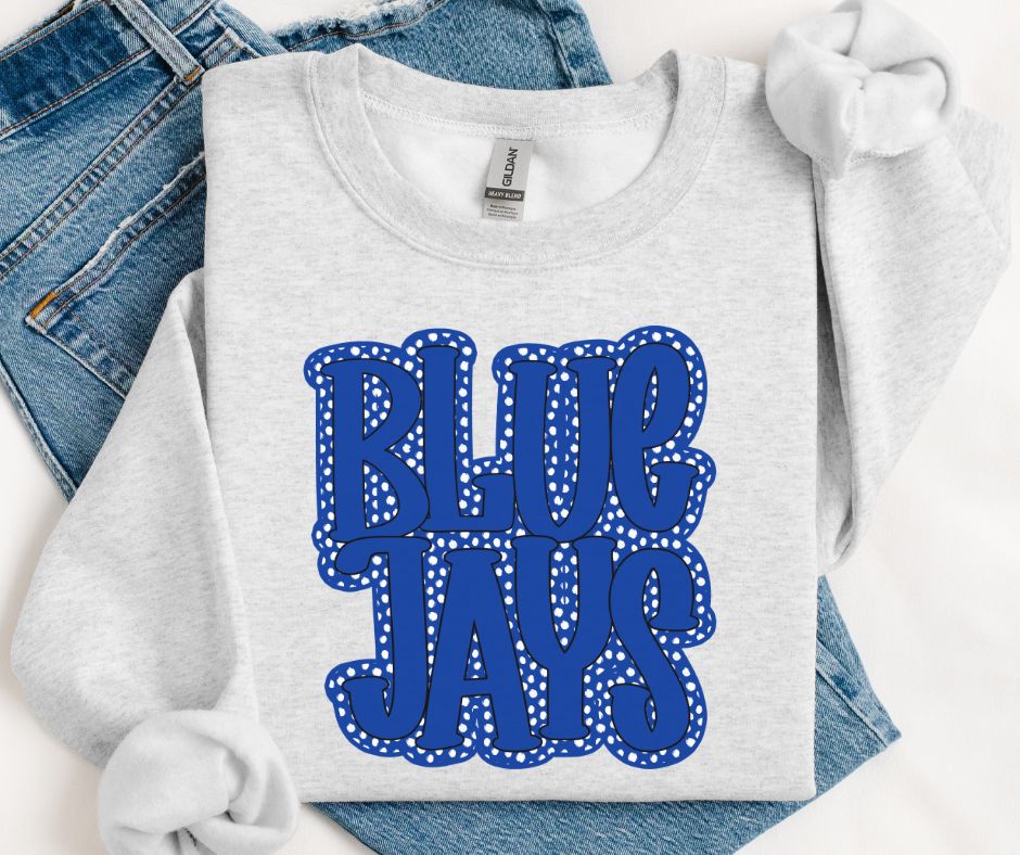 BlueJays 2 - Royal Blue (Polka Dot Stack Mascots) - DTF