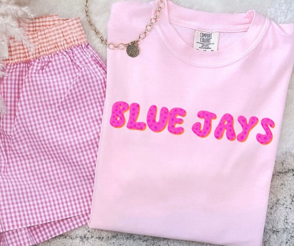 Blue Jays (Pink Bubble Stars Mascot) - DTF
