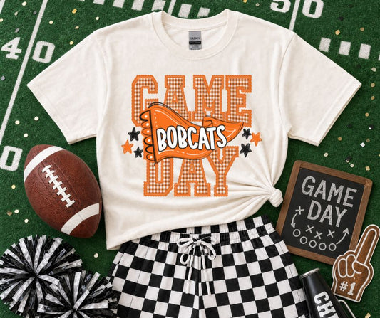 Bobcats - Orange/White/Black(Preppy Game Day Pennant Mascot) - DTF