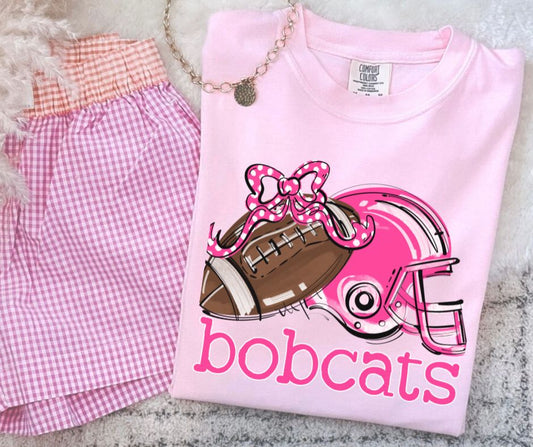 Bobcats - Pink (Football Bow Mascot) - DTF