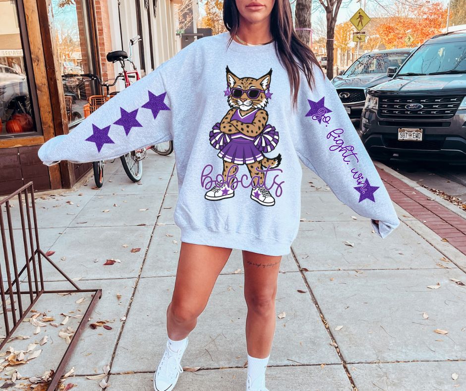 Bobcats - Purple (Cheer Star Mascot) - DTF