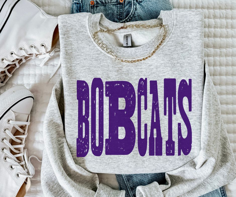 Bobcats - Purple (Mixed Up Mascot) - DTF