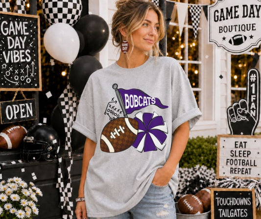 Bobcats - Purple (Gridiron Plays Mascot) - DTF