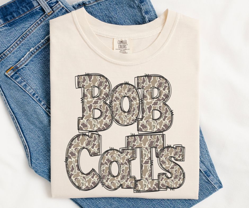 Bobcats (Camo Doodle Mascot) - DTF