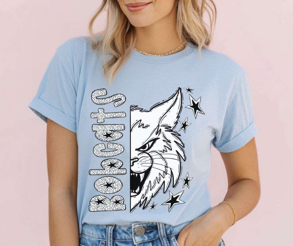 Bobcats (Black/White Dotties Mascot) - DTF