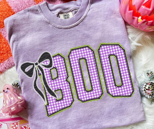 Boo (Purple/Green Gingham)  - DTF