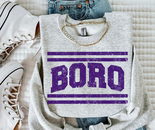 Boro - Purple (Mascot Distressed Lines) - DTF