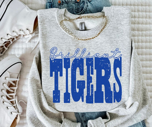Tigers - Brilliant Royal Blue/White (Mixed Up Mascot) - DTF