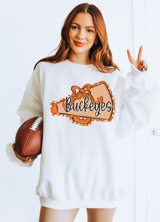 Buckeyes - Orange (Prepster Megaphone Bow Mascot) - DTF