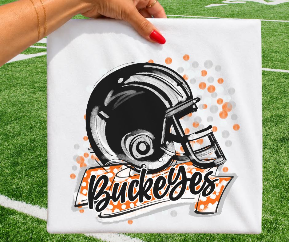 Buckeyes - Black/Orange (Polka Dot Scrimmage Mascot) - DTF