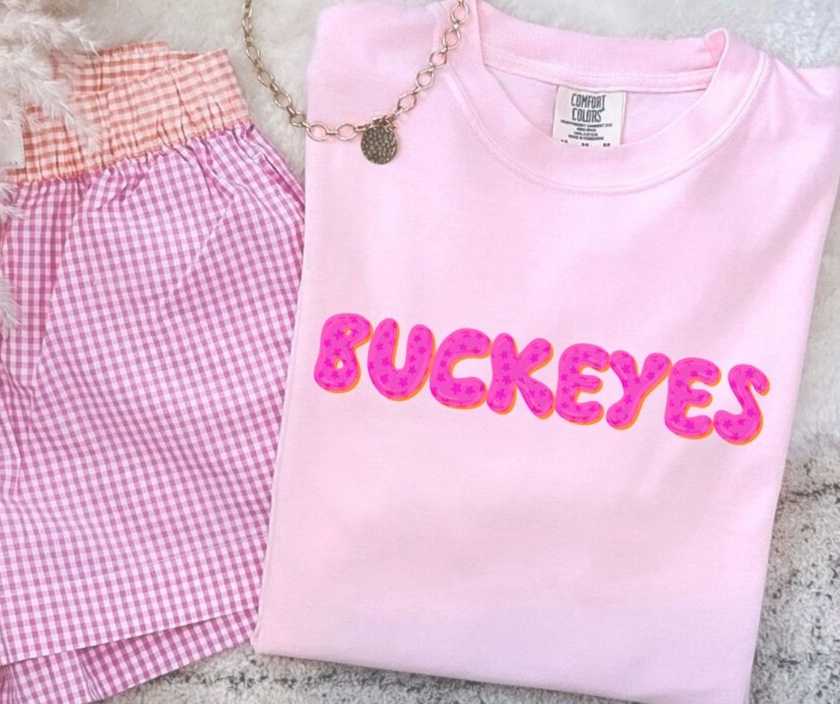 Buckeyes (Pink Bubble Stars Mascot) - DTF